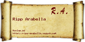 Ripp Arabella névjegykártya